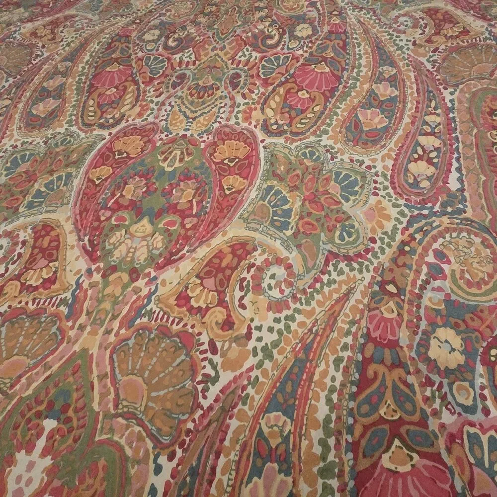Vintage Pottery Barn Rosalie Floral Paisley Boho King Duvet & 2 Euro Sham Set